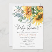 Invitation Baby shower de tournesol rustique (Devant)