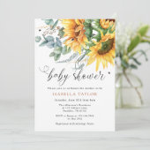Invitation Baby shower de tournesol rustique (Debout devant)