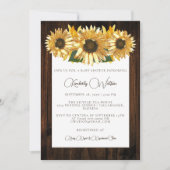 Invitation Baby shower de tournesol rustique (Devant)
