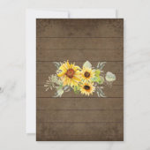 Invitation Baby shower de tournesol rustique en bois (Dos)