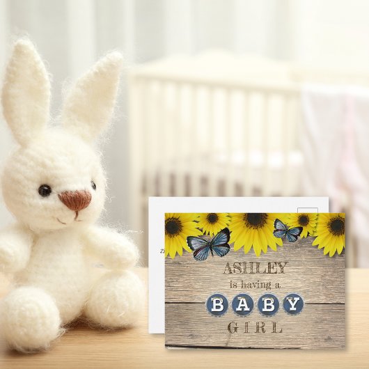 Invitation Baby shower de tournesol rustique | Fil