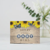 Invitation Baby shower de tournesol rustique | Fil (Debout devant)