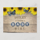 Invitation Baby shower de tournesol rustique | Fil (Devant)