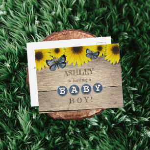 Invitation Baby shower de tournesol rustique Gar