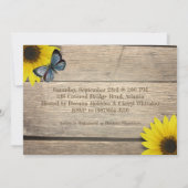 Invitation Baby shower de tournesol rustique | Garçon (Dos)