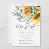 Invitation Baby shower de tournesol rustique saupoudrer l'inv (Devant)