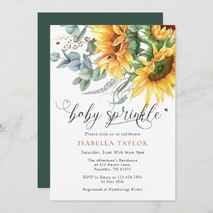 Invitation Baby shower de tournesol rustique saupoudrer l'inv
