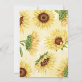 Invitation Baby shower de tournesol sauvage à l'aquarelle (Dos)