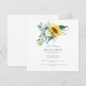 Invitation Baby shower de tournesol simple Carré (Devant / Derrière)