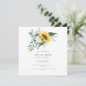 Invitation Baby shower de tournesol simple Carré (Debout devant)