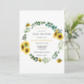 Invitation Baby shower De Tournesol Sucré (Debout devant)