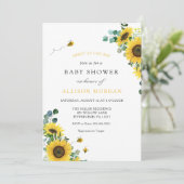 Invitation Baby shower De Tournesol Sucré (Debout devant)