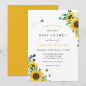 Invitation Baby shower De Tournesol Sucré (Devant / Derrière)