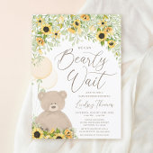 Invitation Baby shower de tournesol Teddy Bear Balloons