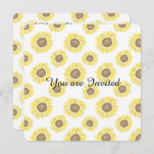 Invitation Baby shower de tournesols (Devant / Derrière)