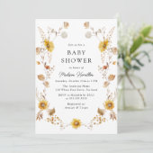 Invitation Baby shower de tournesols d'automne rustique (Debout devant)