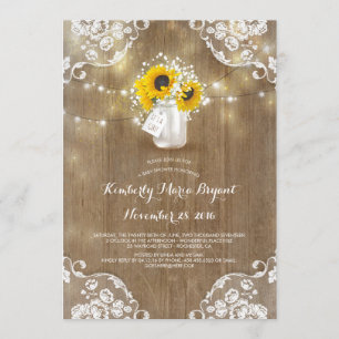 Invitation Baby shower de tournesols de bambou de mason de re