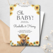 Invitation Baby shower de tournesols de Vache de haute mer