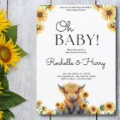 Invitation Baby shower de tournesols de Vache de haute mer