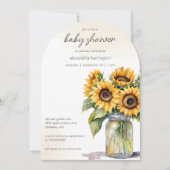 Invitation Baby shower de tournesols rustiques (Devant)