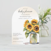Invitation Baby shower de tournesols rustiques (Debout devant)