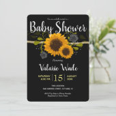 Invitation Baby shower de tournesols rustiques (Debout devant)