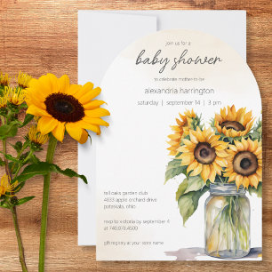 Invitation Baby shower de tournesols rustiques