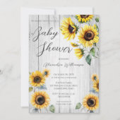 Invitation Baby shower de tournesols rustiques (Devant)
