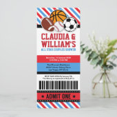 Invitation Baby shower de tous les couples sportif (Debout devant)