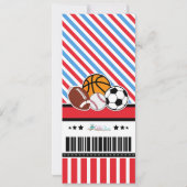 Invitation Baby shower de tous les couples sportif (Dos)