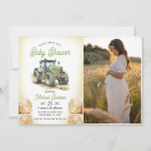 Invitation Baby shower de tracteur (Devant)