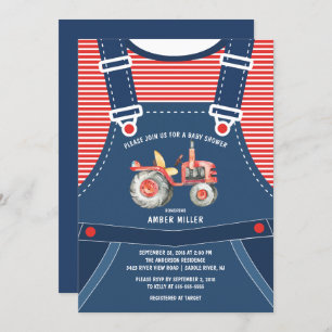 Invitation Baby shower de tracteur agricole de gra