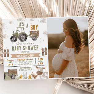 Invitation Baby shower de tracteur de ferme photo