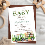 Invitation Baby shower de tracteur pour animaux de ferme aqua<br><div class="desc">Les animaux de ferme d'aquarelles.</div>