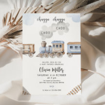 Invitation baby shower de train, baby shower de ga