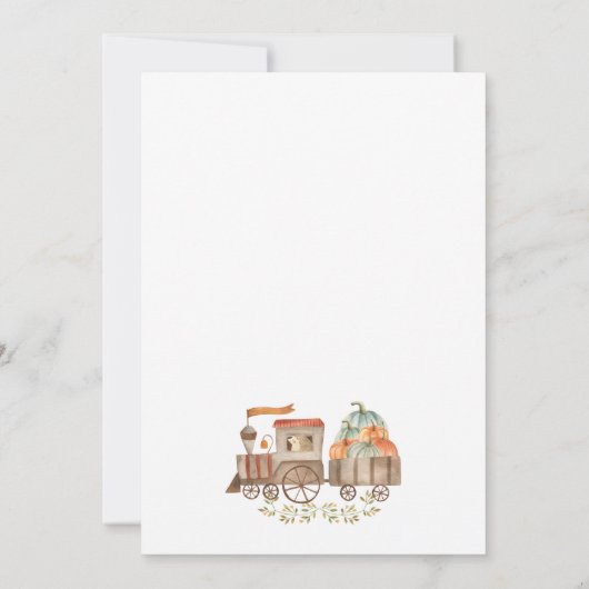Invitation Baby shower de train de petits Citrouilles (Dos)