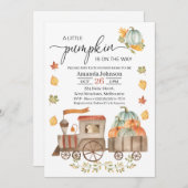 Invitation Baby shower de train de petits Citrouilles (Devant / Derrière)