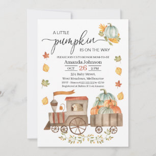 Invitation Baby shower de train de petits Citrouilles