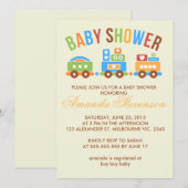 Invitation baby shower de train de transport personnalisé (Devant / Derrière)