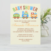 Invitation baby shower de train de transport personnalisé (Debout devant)