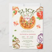 Invitation Baby shower de tranche de couche de pizza décontra (Devant)