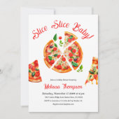 Invitation Baby shower de tranche de pizza italienne moderne (Devant)