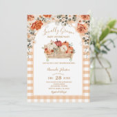 Invitation Baby shower de transport Citrouille cultivé locale (Debout devant)