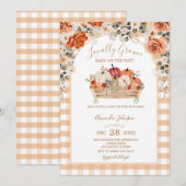 Invitation Baby shower de transport Citrouille cultivé locale (Devant / Derrière)