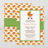 Invitation Baby shower de transport Citrouille d'automne (Devant / Derrière)