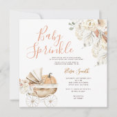 Invitation Baby shower de transport Citrouille fleuri pour bé (Devant)