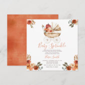 Invitation Baby shower de transport Citrouille pour bébé Spri (Devant / Derrière)