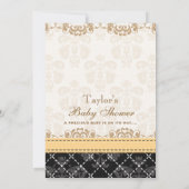 INVITATION BABY SHOWER DE TRANSPORT DE BÉBÉ DE DAMASK JOUNAIS (Dos)