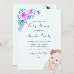 Invitation Baby shower de transport de la cigogne