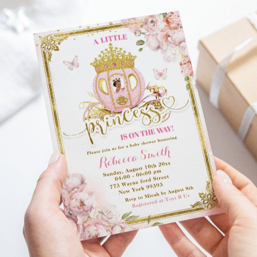 Invitation Baby shower de transport de princesse mexicaine ro
